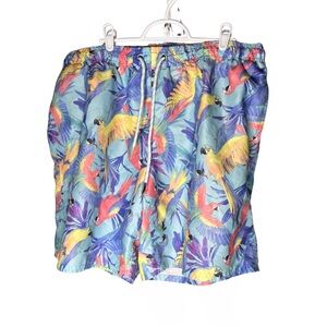 St. John's Bay Tropical Print SwimShorts Beachy Swim Trunks Vacation Resort GG12
